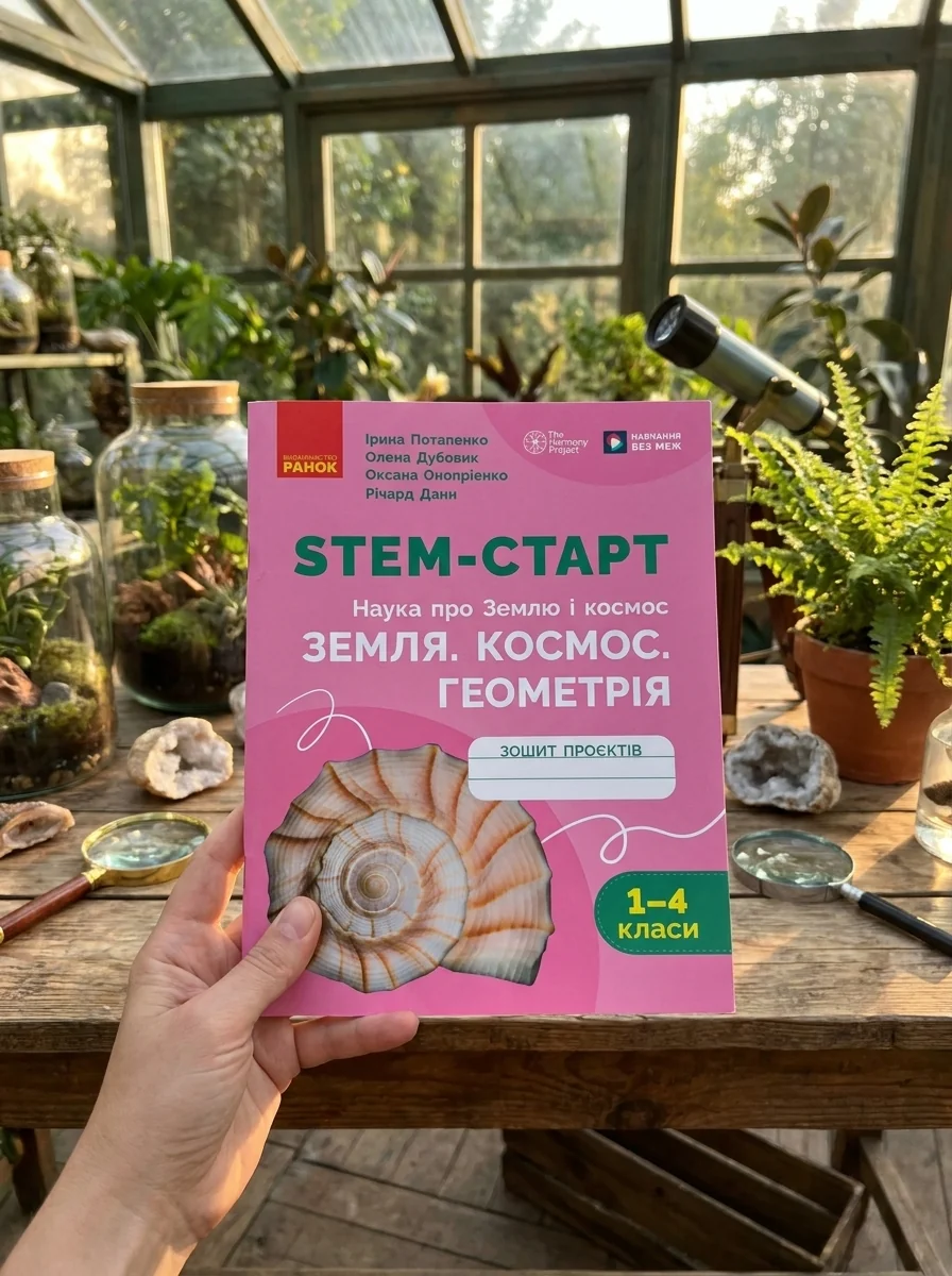 STEM-Старт. Наука про Землю і космос. Земля. Космос. Геометрія. Зошит проєктів. 1-4 класи — Ірина Потапенко, обкладинка