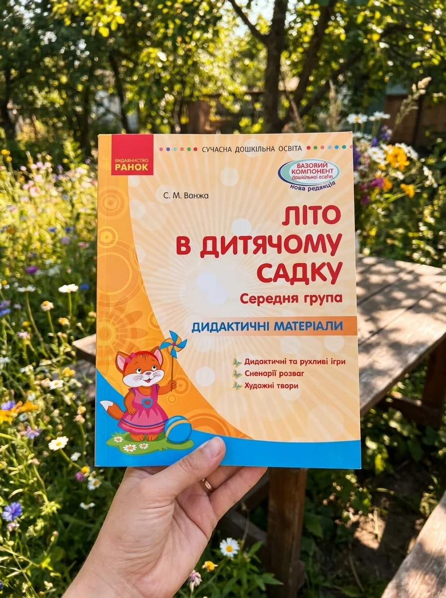 Сучасна дошкільна освіта. Літо в дитячому садку. Середня група. Дидактичні матеріали — Світлана Ванжа, обкладинка