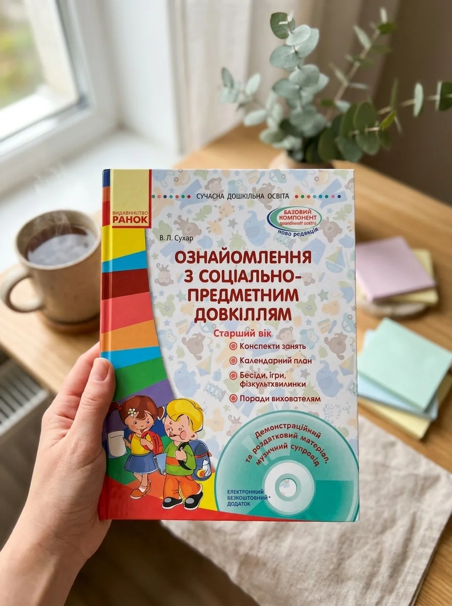 Сучасна дошкільна освіта. Ознайомлення з соціально-предметним довкіллям. Старший вік (+CD) — Вікторія Сухар, обкладинка