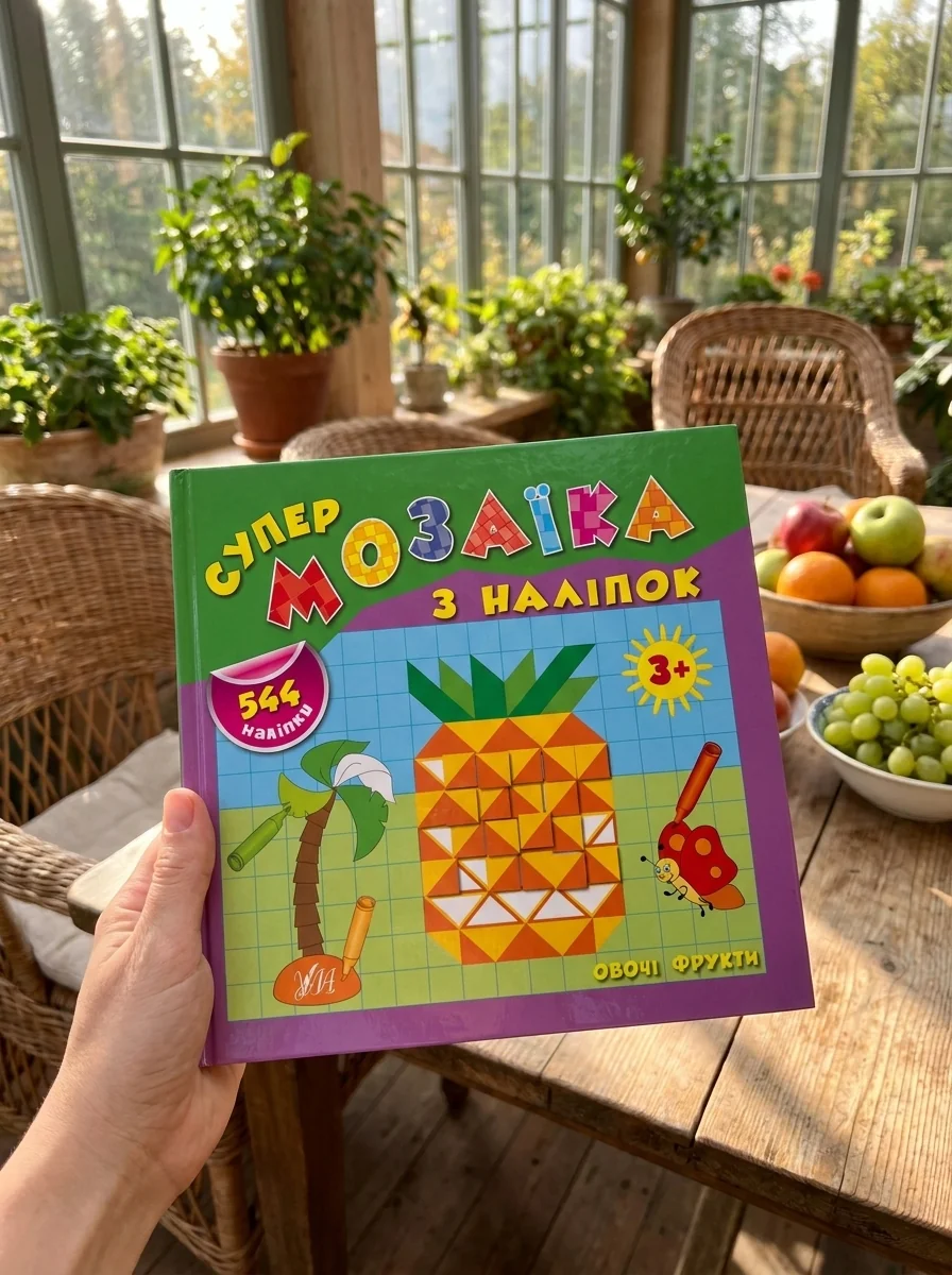 Супермозаїка з наліпок. Овочі. Фрукти — Книги з наліпками