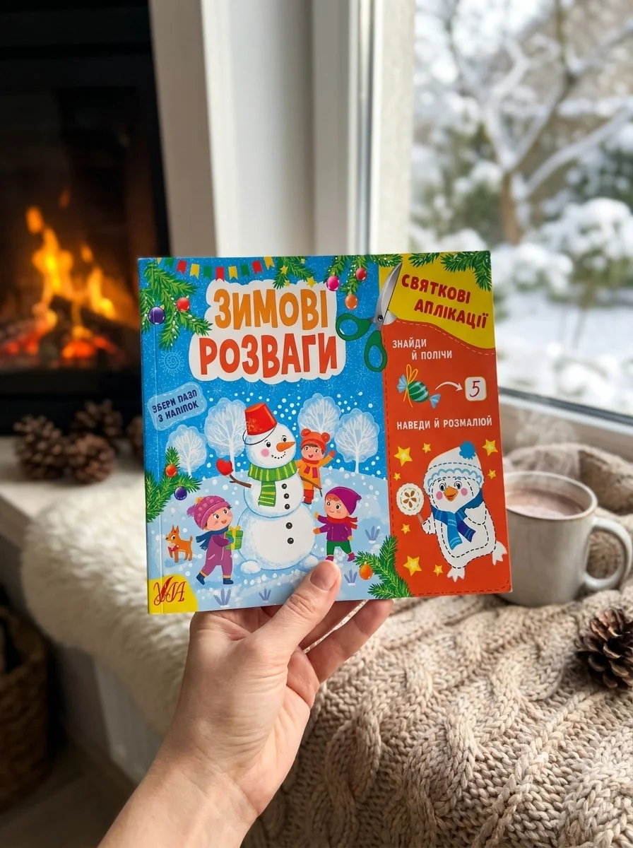 Святкові аплікації. Зимові розваги — Книги з наліпками