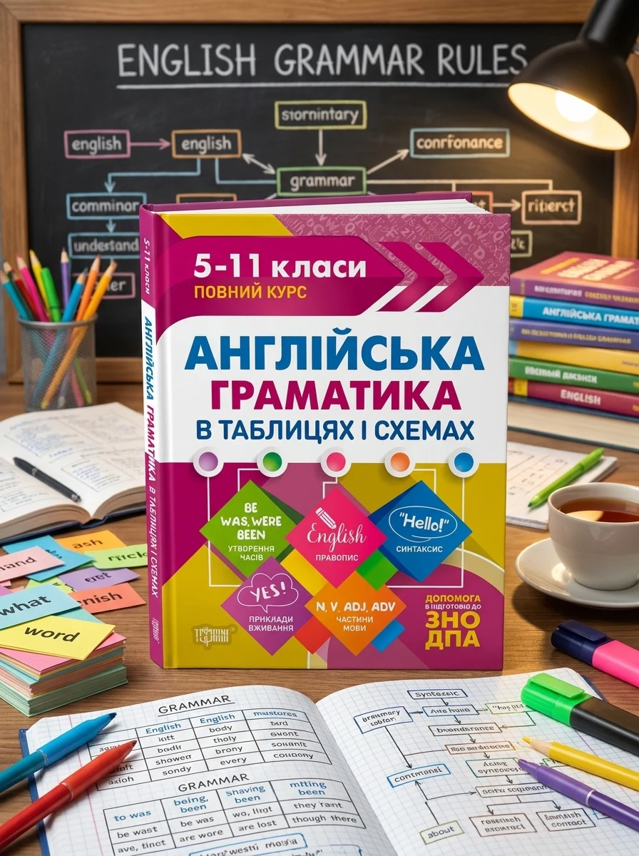 Таблиці та схеми. Англійська граматика в таблицях і схемах. 5-11 класи, до ДПА, ЗНО — Вивчення мов