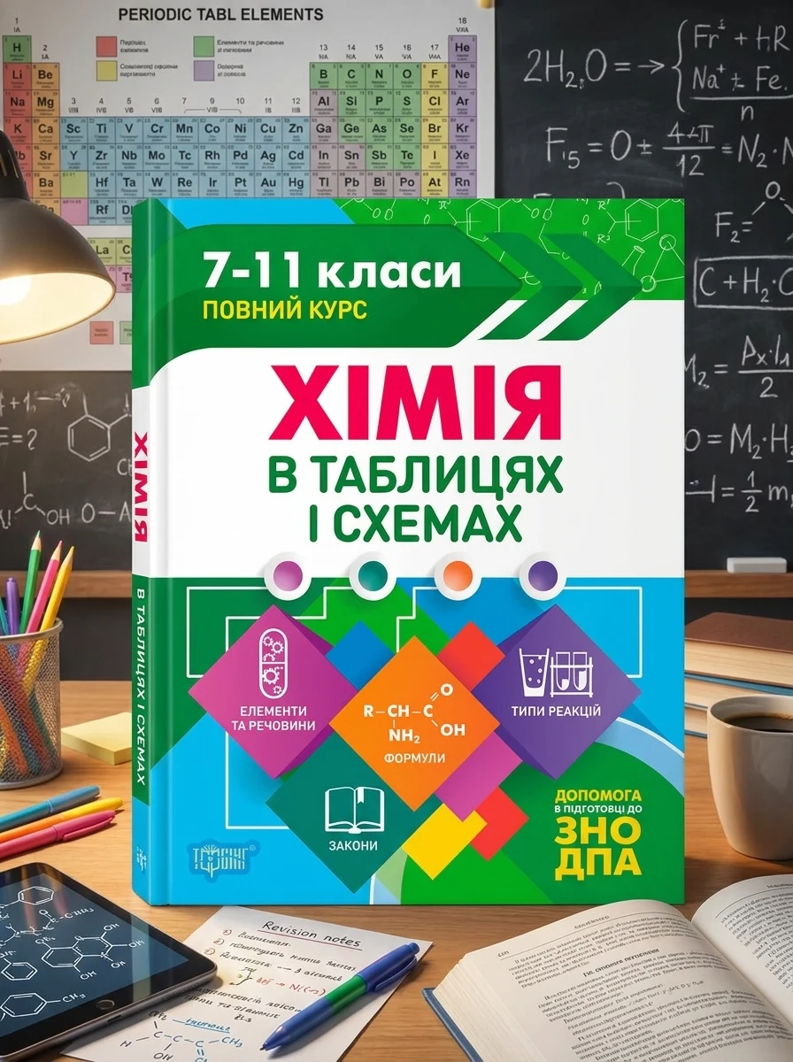Таблиці та схеми. Хімія в таблицях і схемах. 7-11 класи, до ДПА, ЗНО — Вивчення мов