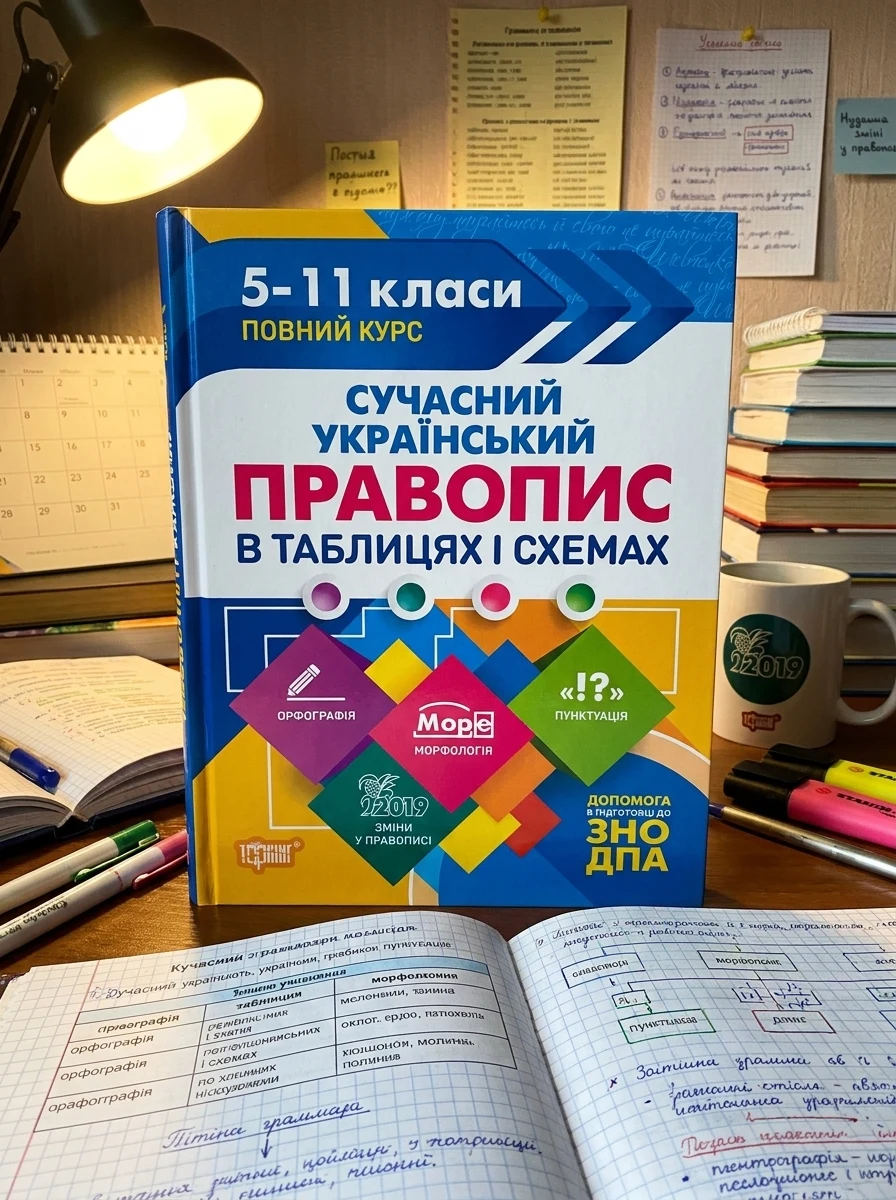 Таблиці та схеми. Сучасний український правопис в таблицях і схемах. 5-11 класи, до ДПА, ЗНО — Вивчення мов