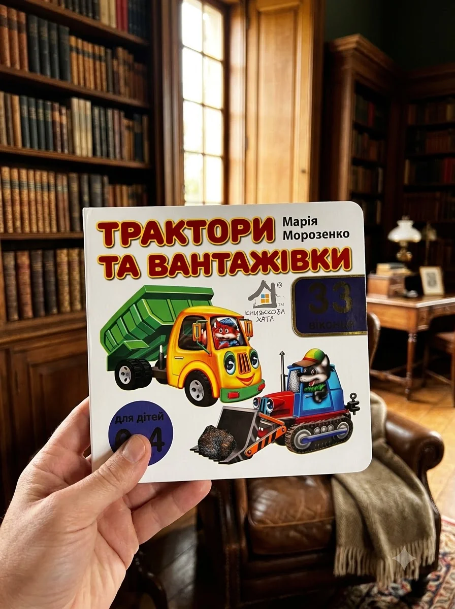 Трактори та вантажівки. 33 віконця — Морозенко Марія, обкладинка