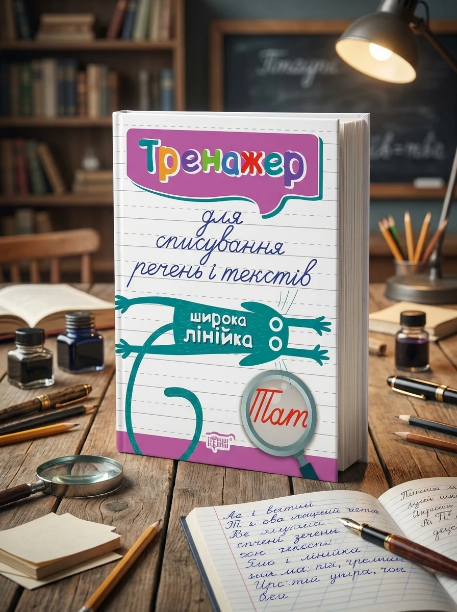 Тренажер для списування речень і текстів. Широка лінійка