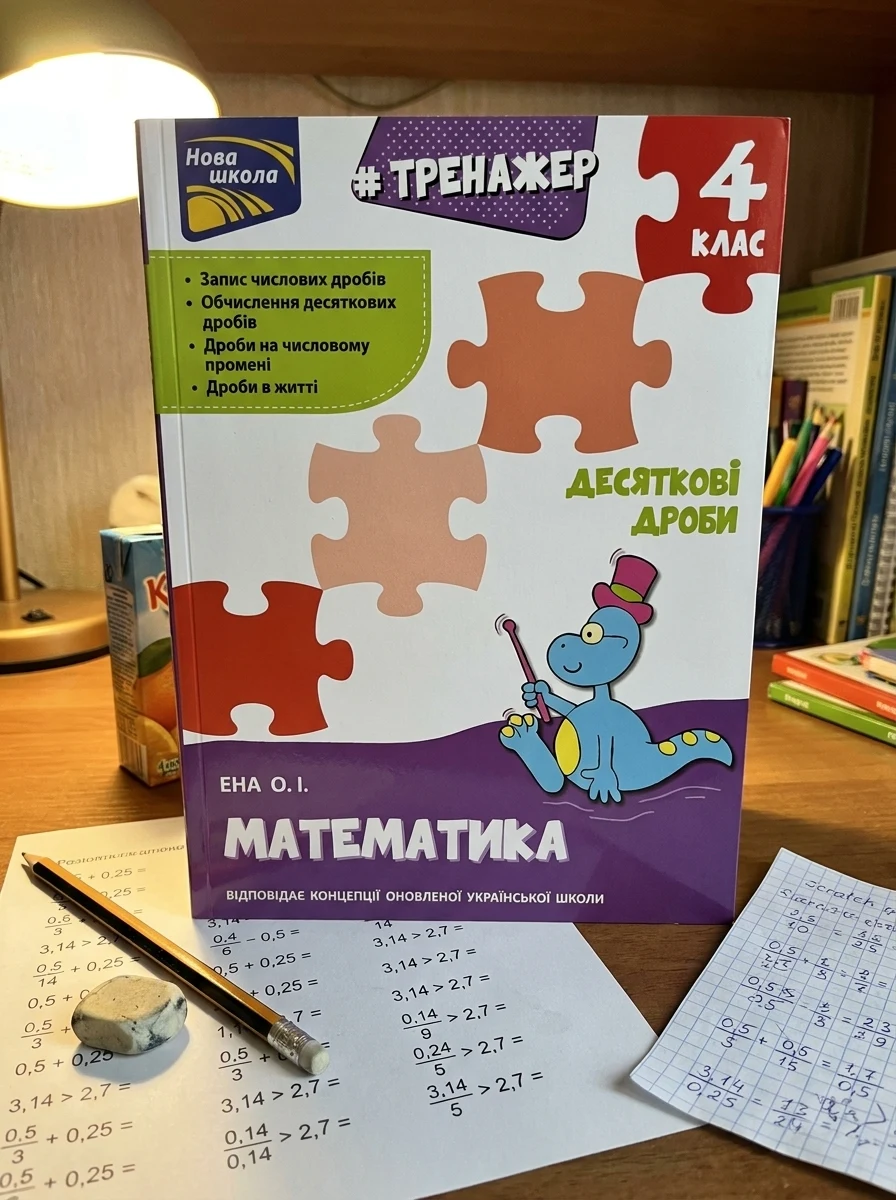 Тренажер. Математика. Десяткові дроби. 4 клас — Дитяча література