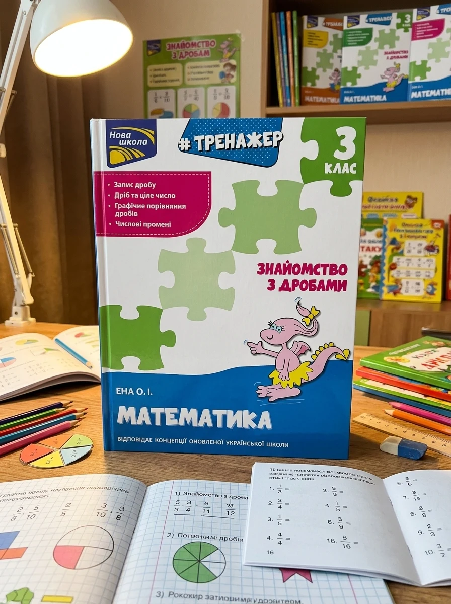 Тренажер. Математика. Знайомство з дробами. 3 клас — Дитяча література
