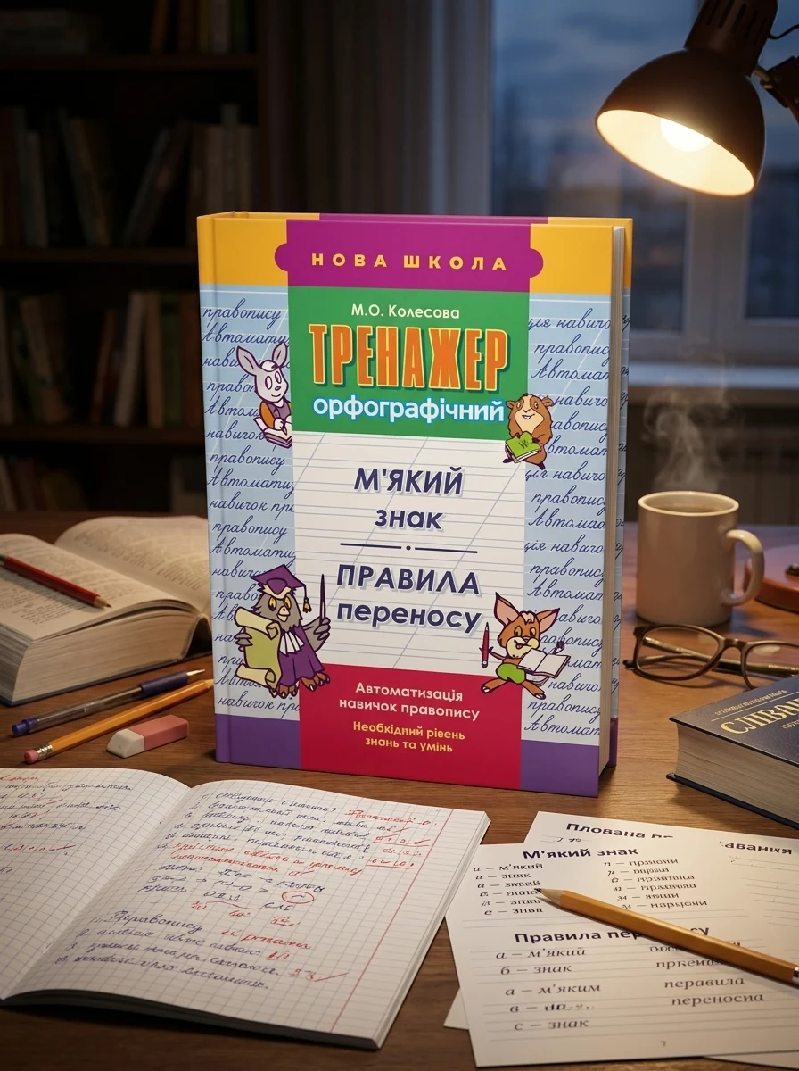 Тренажер орфографічний. М'який знак. Правила переносу — Вивчення мов