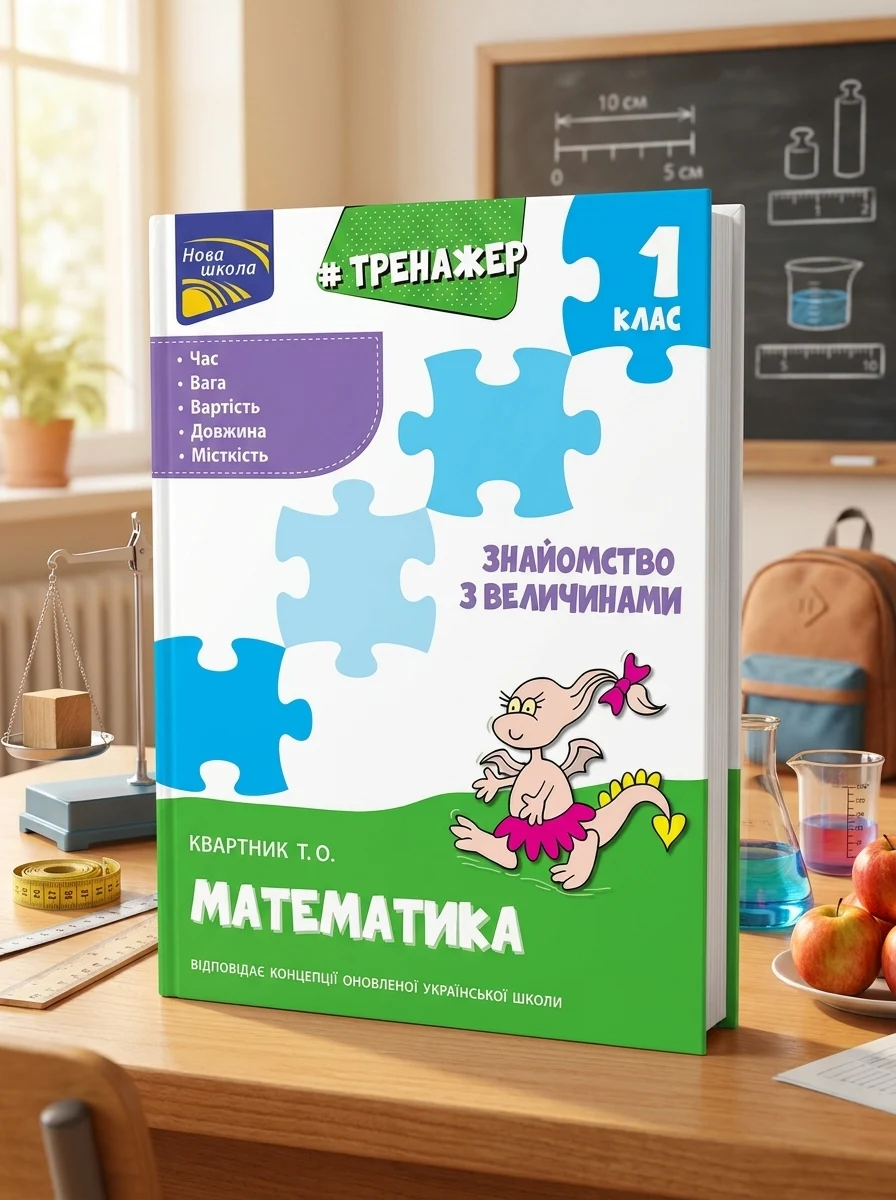 Тренажер з математики. Знайомство з величинами. 1 клас — Дитяча література