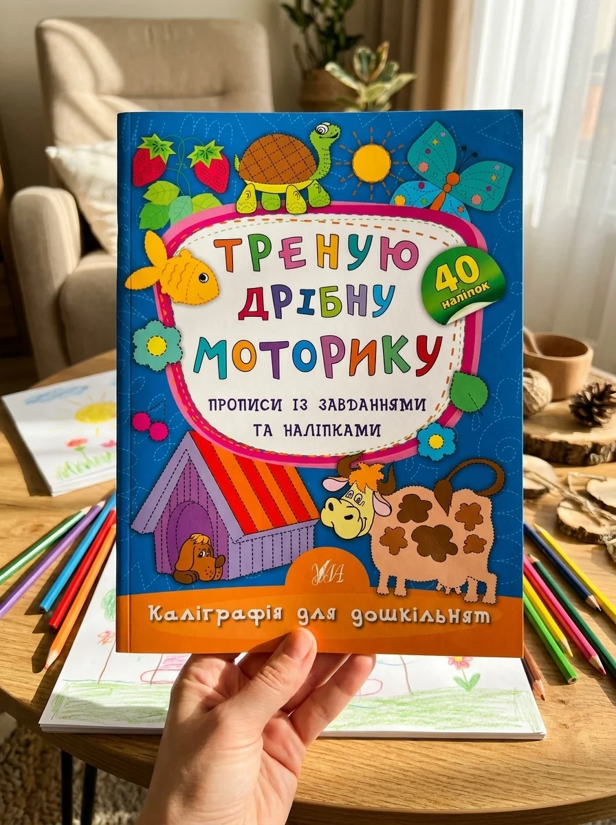 Каліграфія для дошкільнят. Треную дрібну моторику. Прописи із завданнями та наліпками — фото 2
