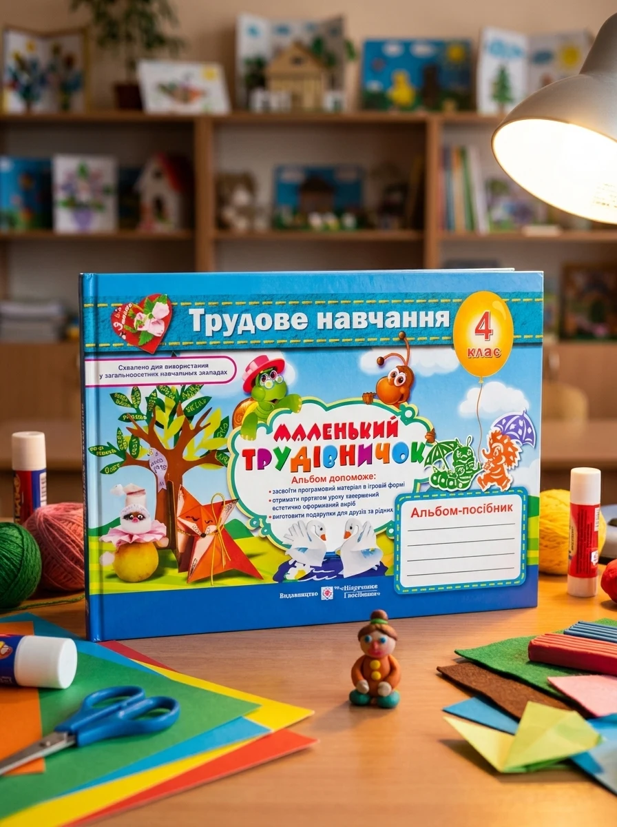 Трудове навчання. Альбом-посібник для 4 класу Маленький трудівничок — Навчальна література