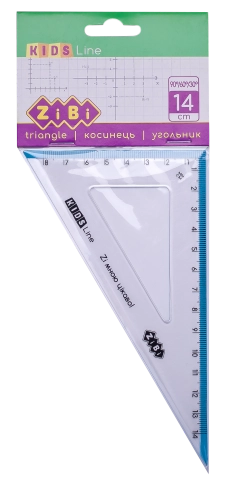 Трикутник 140мм 90°/60° з блакитною смужкою блістер KIDS Line ZB.5622-14