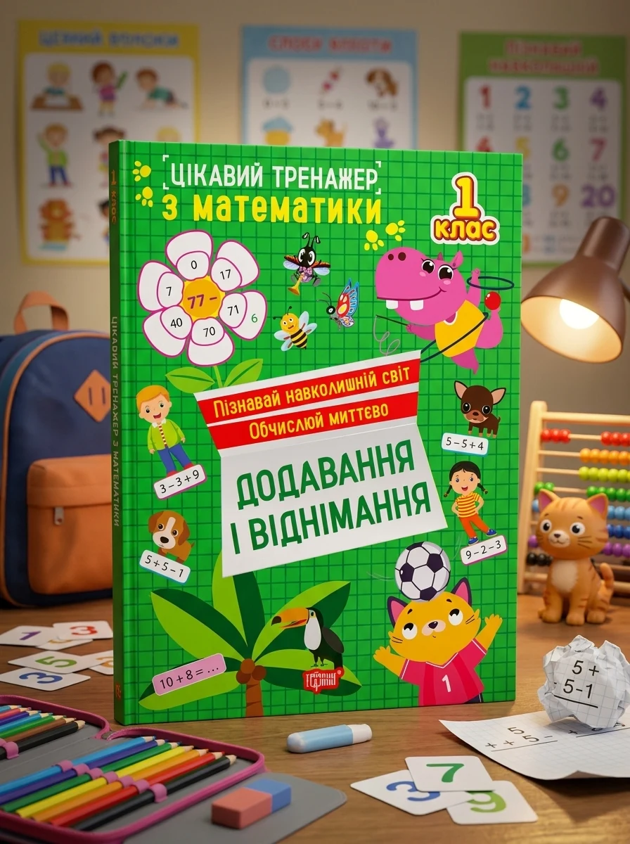 Цікавий тренажер з математики. Додавання, віднімання. 1 клас — Дитяча література