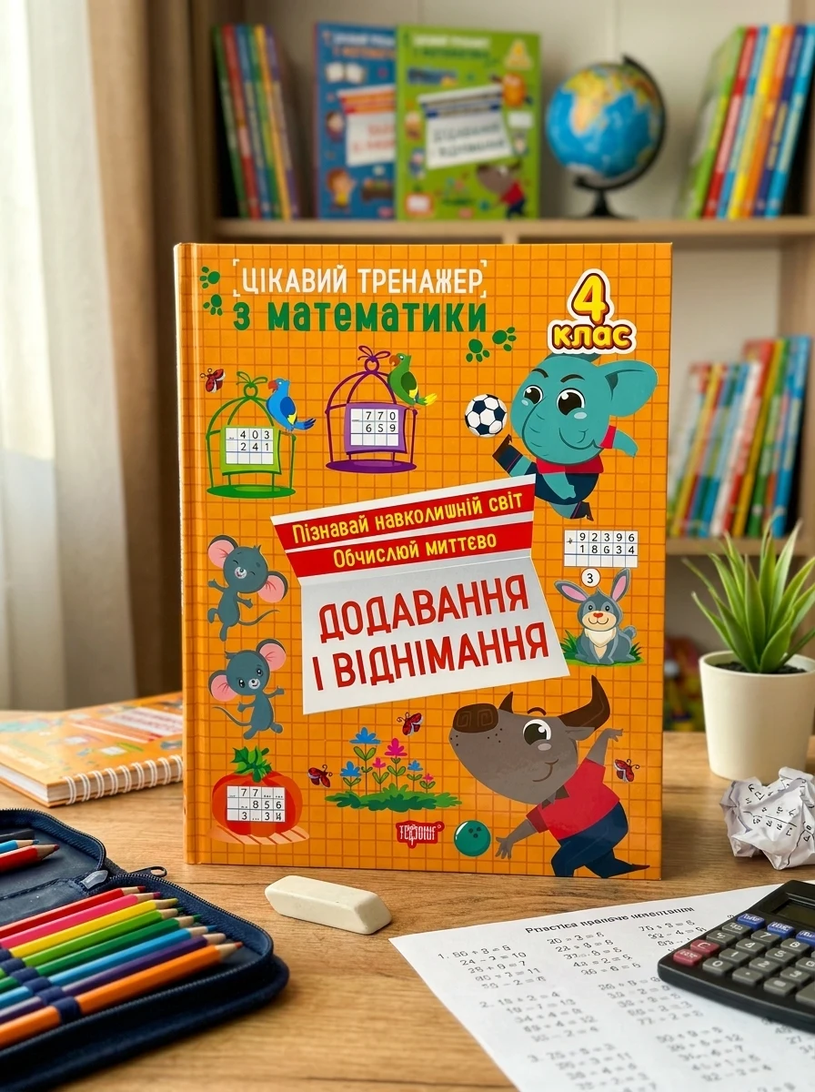 Цікавий тренажер з математики. Додавання, віднімання. 4 клас — Дитяча література