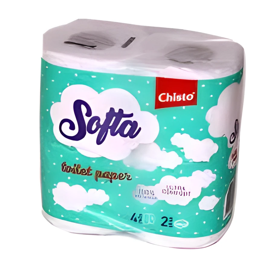 Туалетний папір Softa Chisto 2 шари Біло-рожева 4 рулони