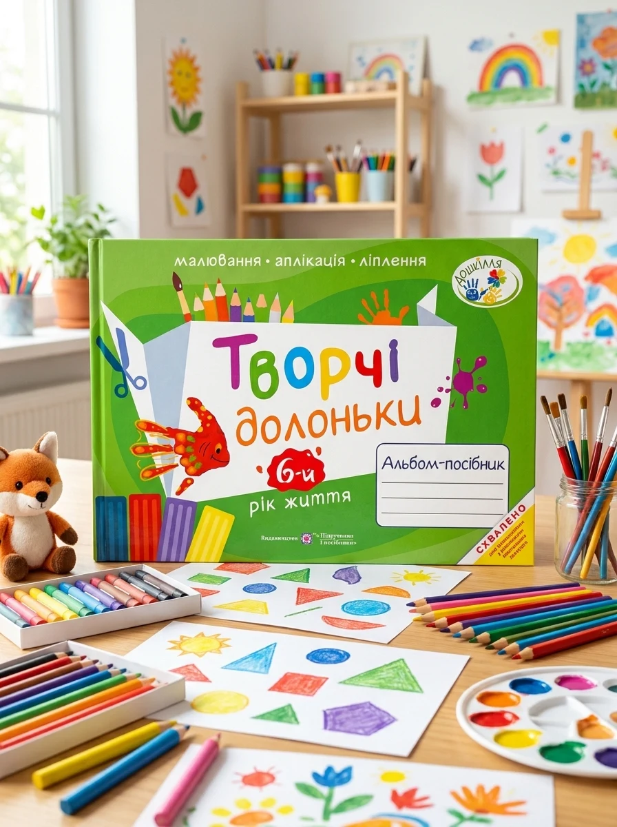Творчі долоньки. Альбом-посібник з образотворчого мистецтва для дітей 6-го року життя — Дитяча література