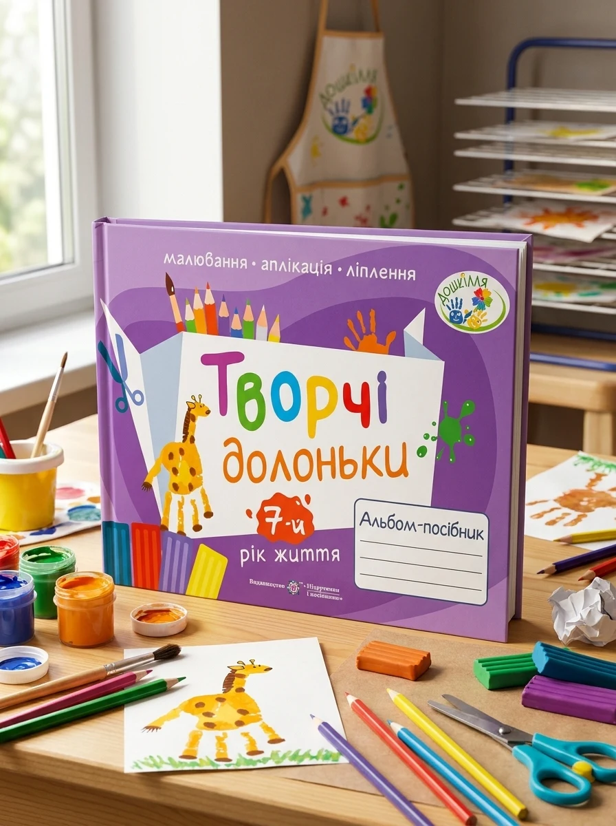 Творчі долоньки. Альбом-посібник з образотворчого мистецтва для дітей 7-го року життя — Дитяча література