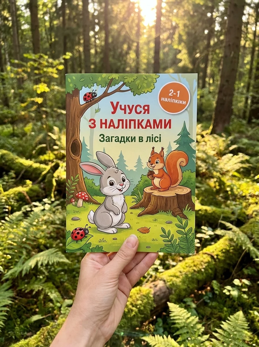 Учуся з наліпками. Загадки в лісі — Дитяча література