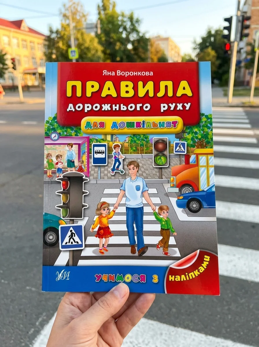 Учимося з наліпками. Правила дорожнього руху для дошкільнят — Книги з наліпками