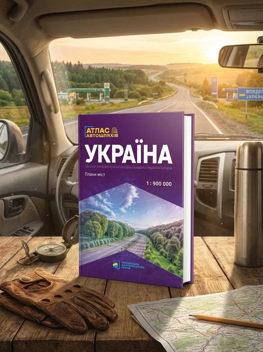 Україна. Атлас автомобільних шляхів м-б 1:900 000 — Володимир Грицеляк, обкладинка
