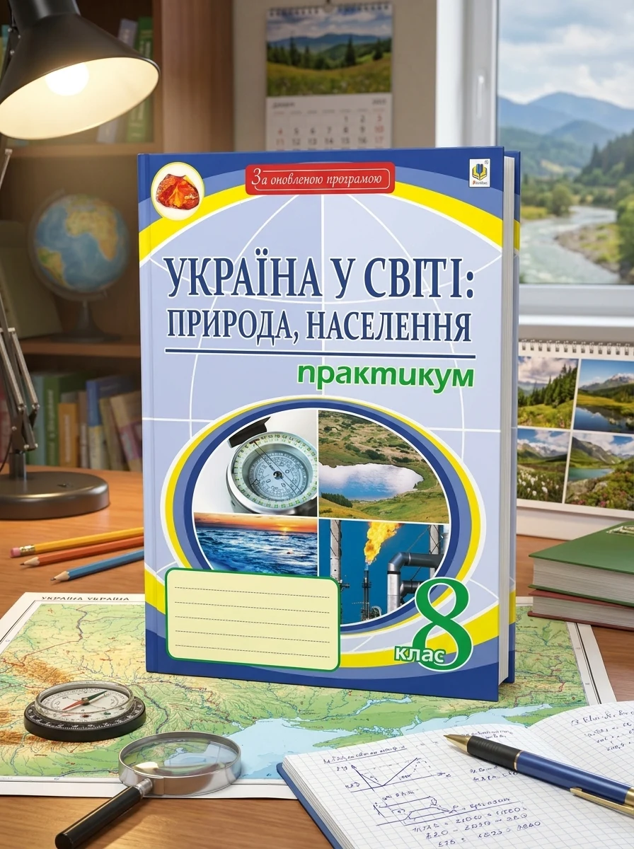 Україна у світі: природа, населення. Практикум. 8 клас (8-е видання, перероблене і доповнене) — Дитяча література
