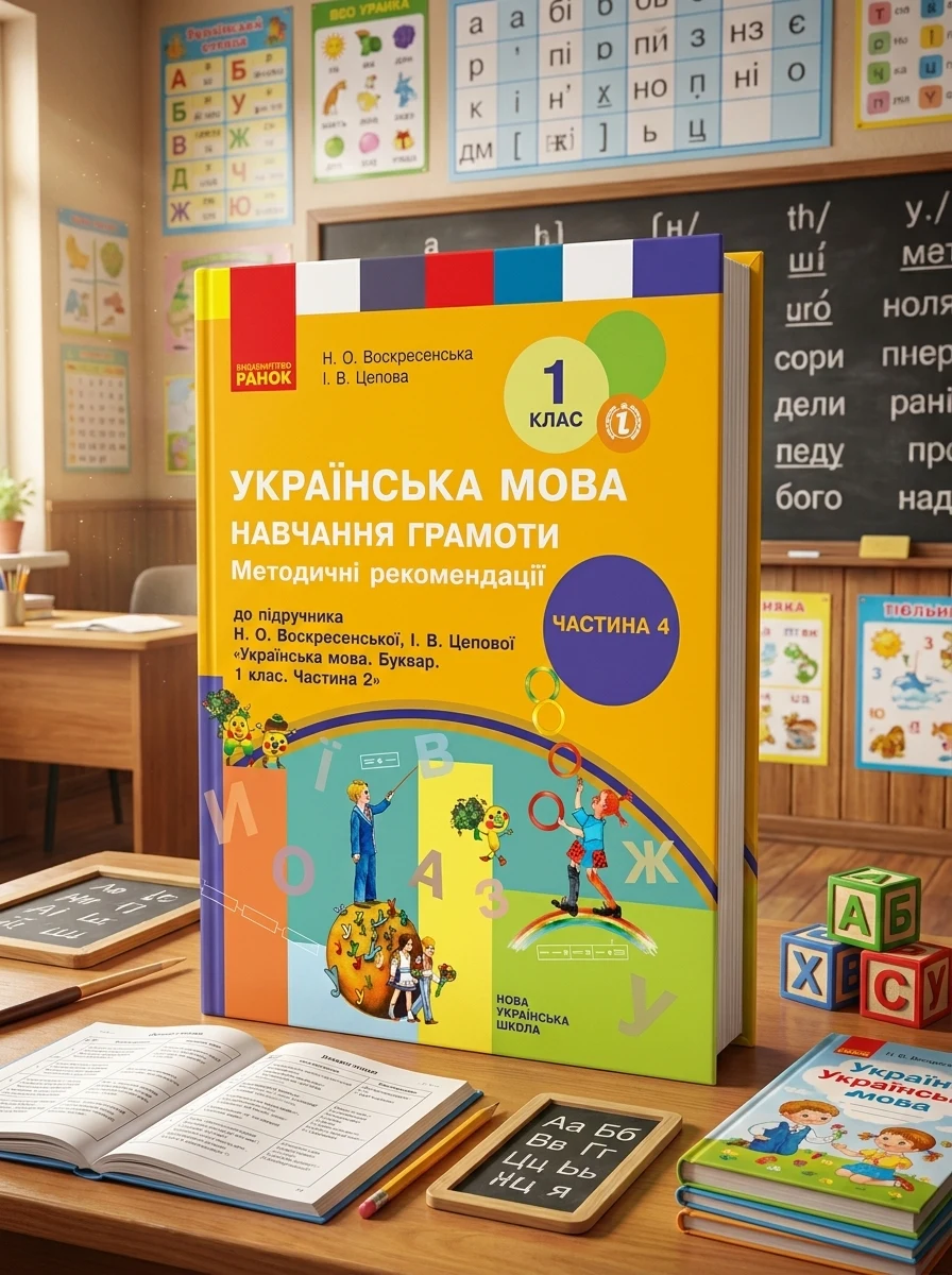 Українська мова. 1 клас.  Навчання грамоти. Методичні рекомендації. Частина 4 до букваря Воскресенської, Цепової — Вивчення мов