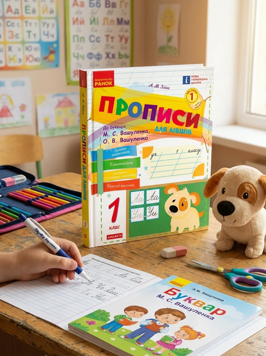 Українська мова. 1 клас. Прописи для лівшів до букваря М. С. Вашуленка, О. В. Вашуленко. У 2-частинах. Частина 1 — Вивчення мов