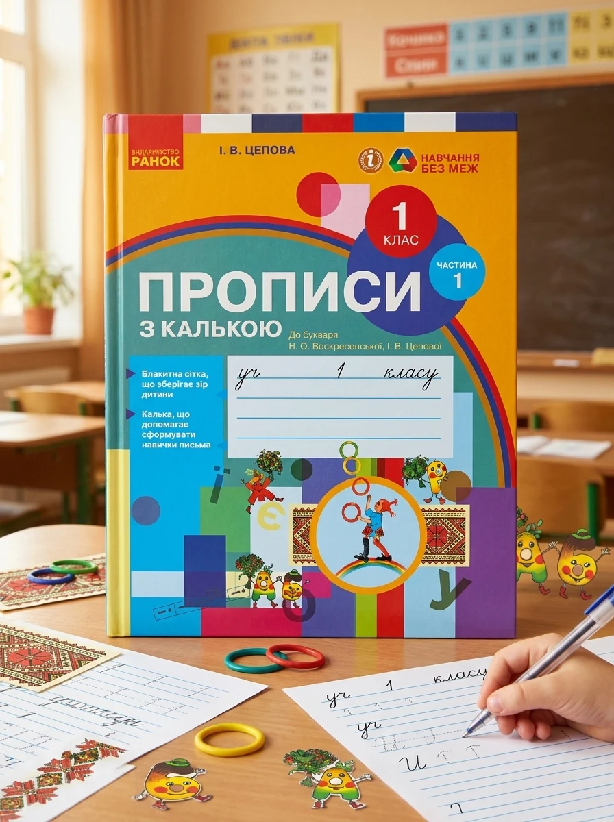 Українська мова. 1 клас. Прописи з калькою до букваря Воскресенської, Цепової. Частина 1