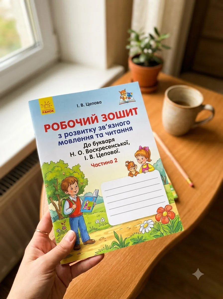 Українська мова. 1 клас. Зошит з розвитку зв’язного мовлення та читання. До букваря Н. О. Воскресенської, І. В. Цепової. Частина 2 — Вивчення мов