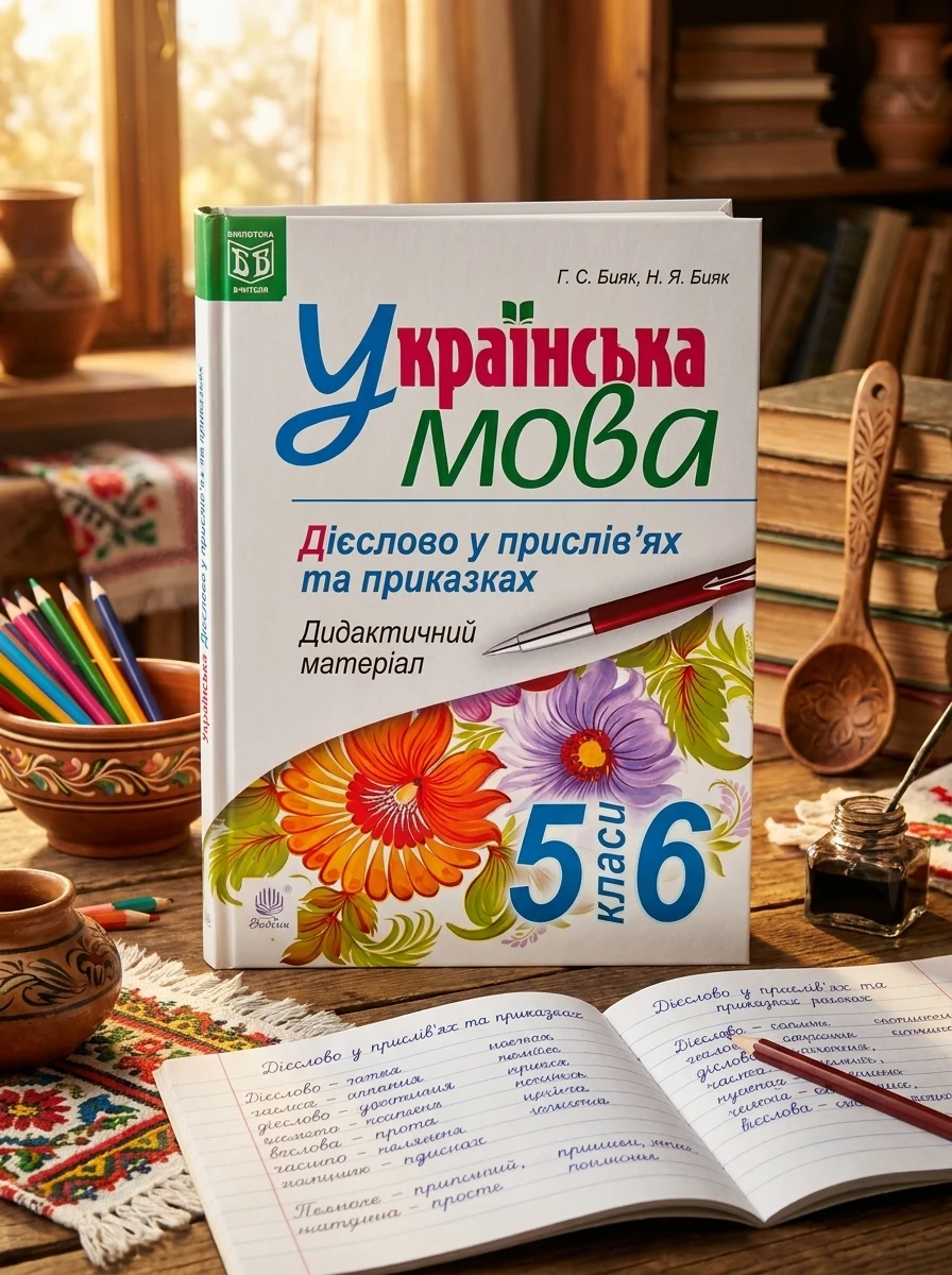 Українська мова. Дієслово у прислів’ях та приказках. Дидактичний матеріал. 5-6 класи — Вивчення мов