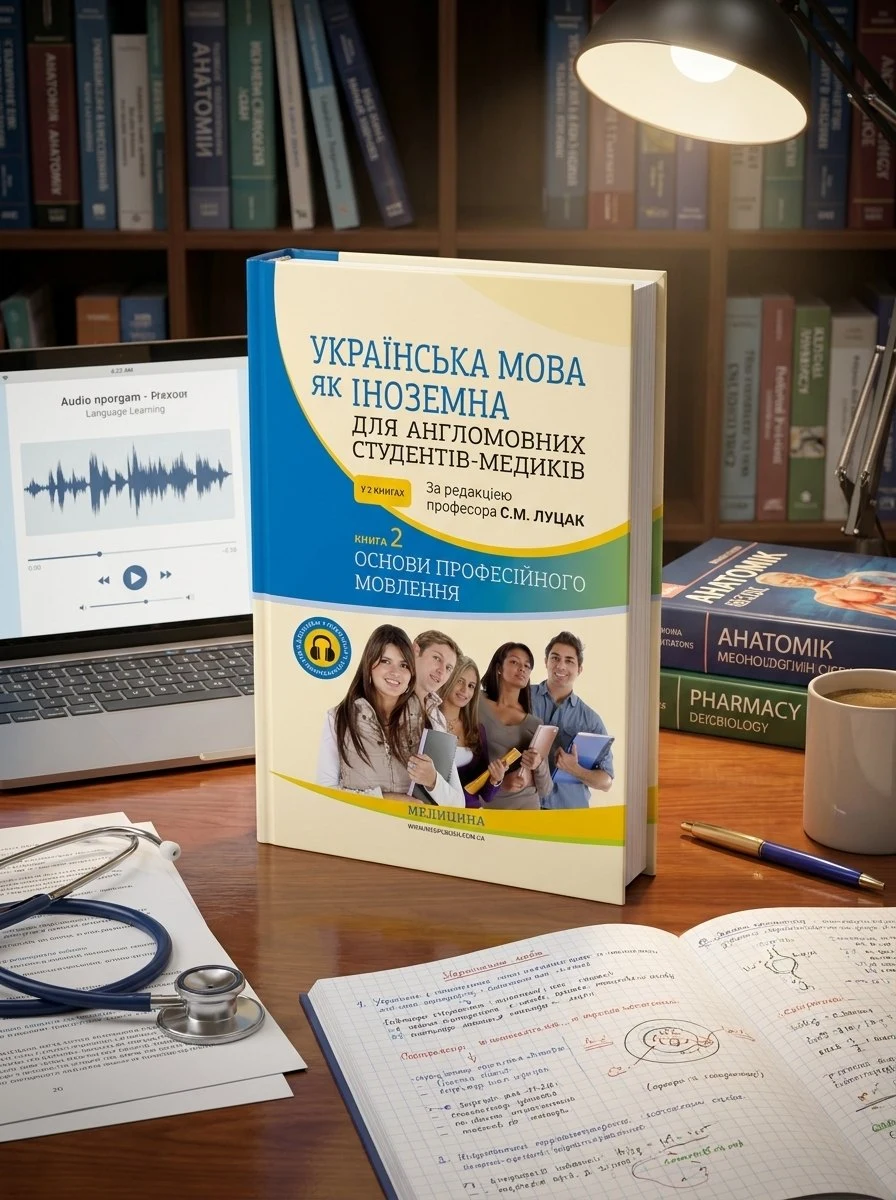 Українська мова як іноземна для англомовних студентів-медиків: у 2 книгах. Книга 2. Основи професійного мовлення: підручник