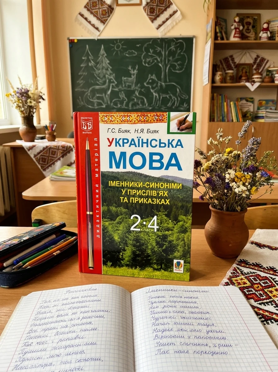 Українська мова. Іменники-синоніми у прислів’ях та приказках. Дидактичний матеріал. 2-4 класи — Вивчення мов