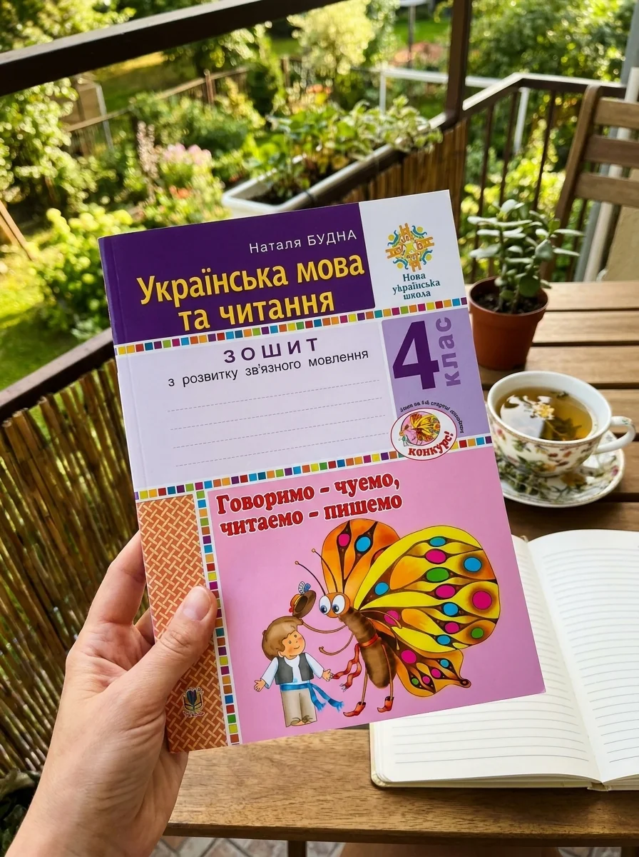 Українська мова та читання. 4 клас. Говоримо - чуємо, читаємо - пишемо. Зошит з розвитку зв’язного мовлення — Наталя Будна, обкладинка