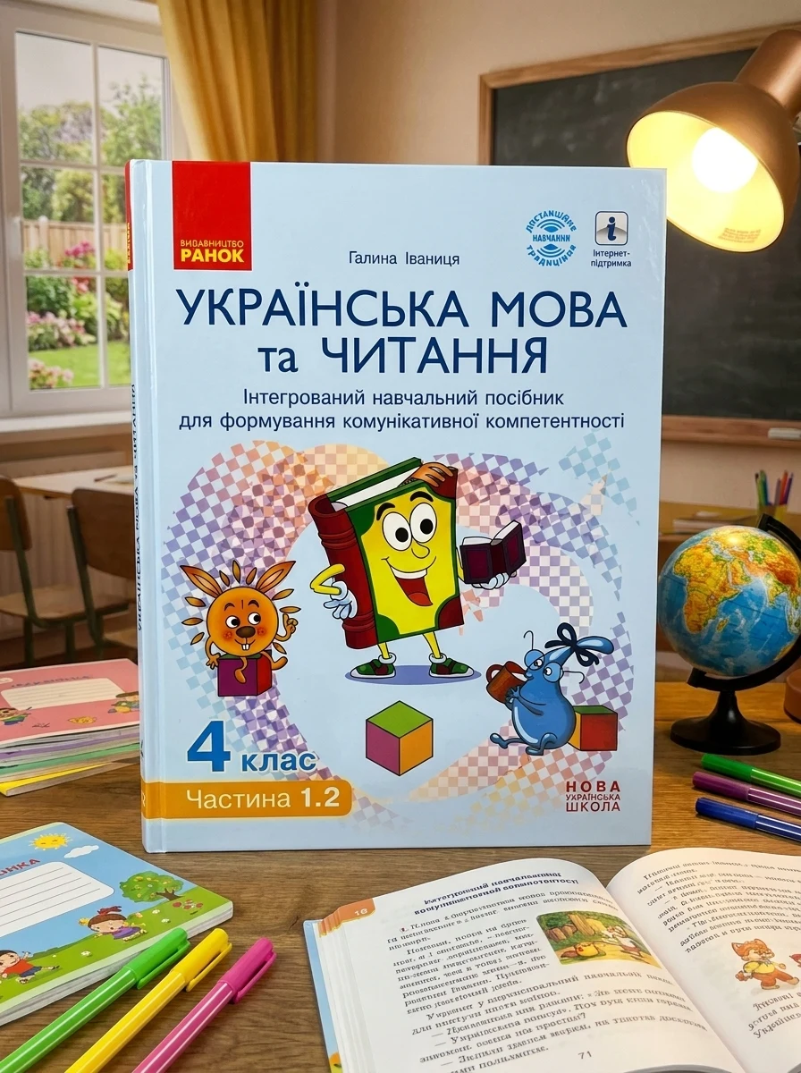 Українська мова та читання. 4 клас. Інтегрований навчальний посібник у 4-х частинах. Частина 1.2