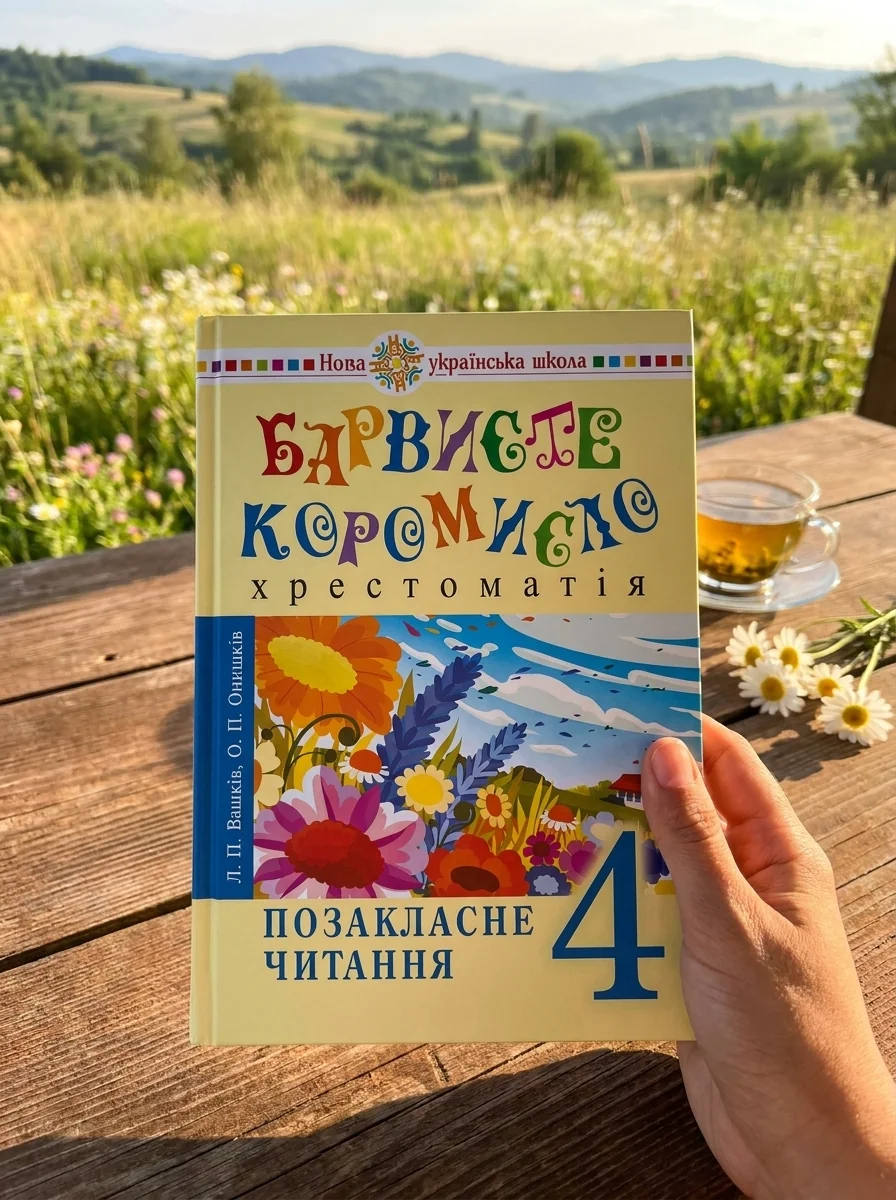 Українська мова та читання. 4 клас. Позакласне читання. Барвисте коромисло. Хрестоматія, обкладинка