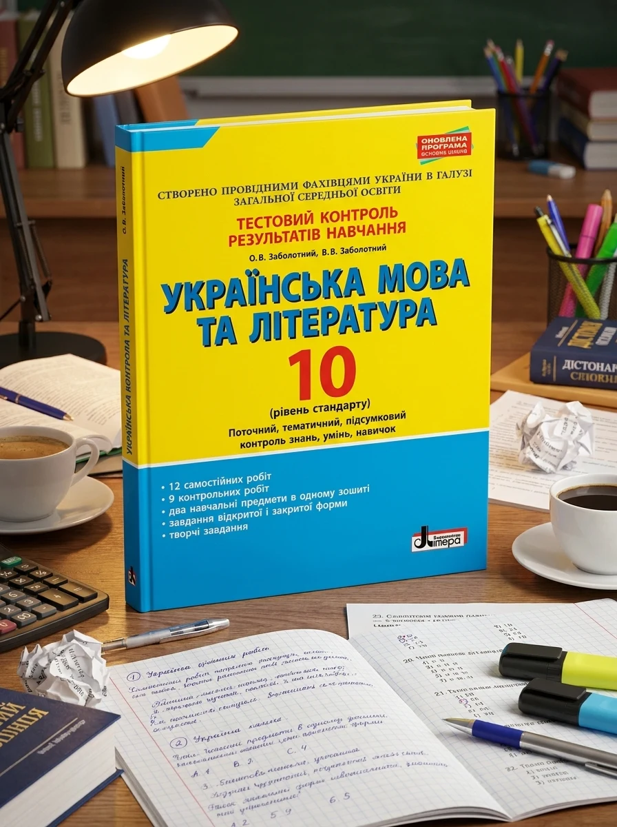 Українська мова та література. 10 клас.Тестовий контроль результатів навчання. Рівень стандарту — Вивчення мов