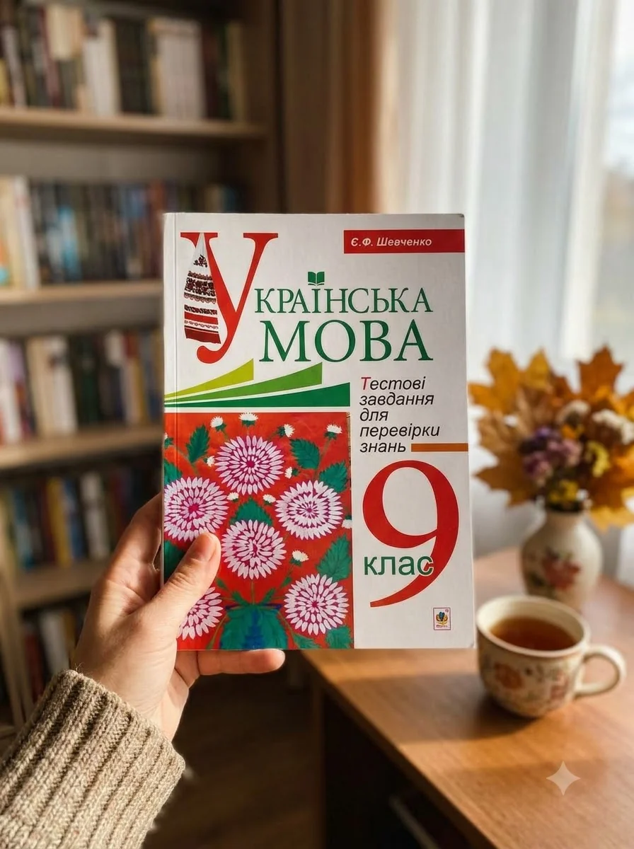 Українська мова. Тестові завдання для перевірки знань. 9 клас. Видання 2-е, доповнене і перероблене — Євгенія Шевченко, обкладинка