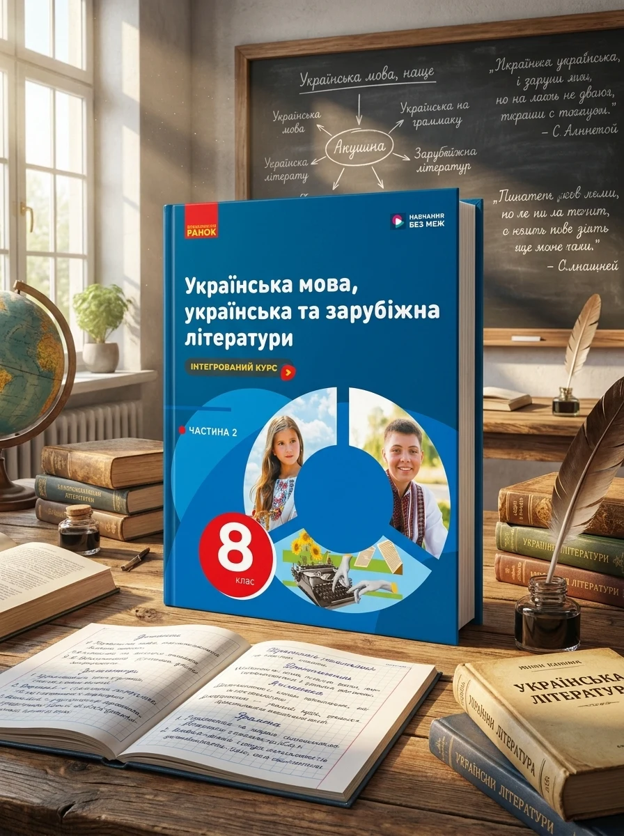 Українська мова, українська та зарубіжна літератури. 8 клас. Інтегрований курс. Підручник. Частина 2 — Вивчення мов
