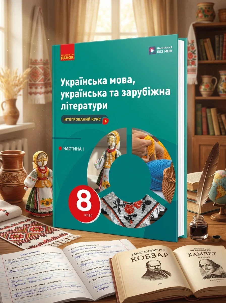 Українська мова, українська та зарубіжна літератури. 8 клас. Інтегрований курс. Підручник. Частина 1 — Вивчення мов