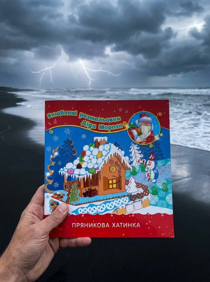 Улюблені розмальовки Діда Мороза. Пряникова хатинка — Розмальовки для дітей