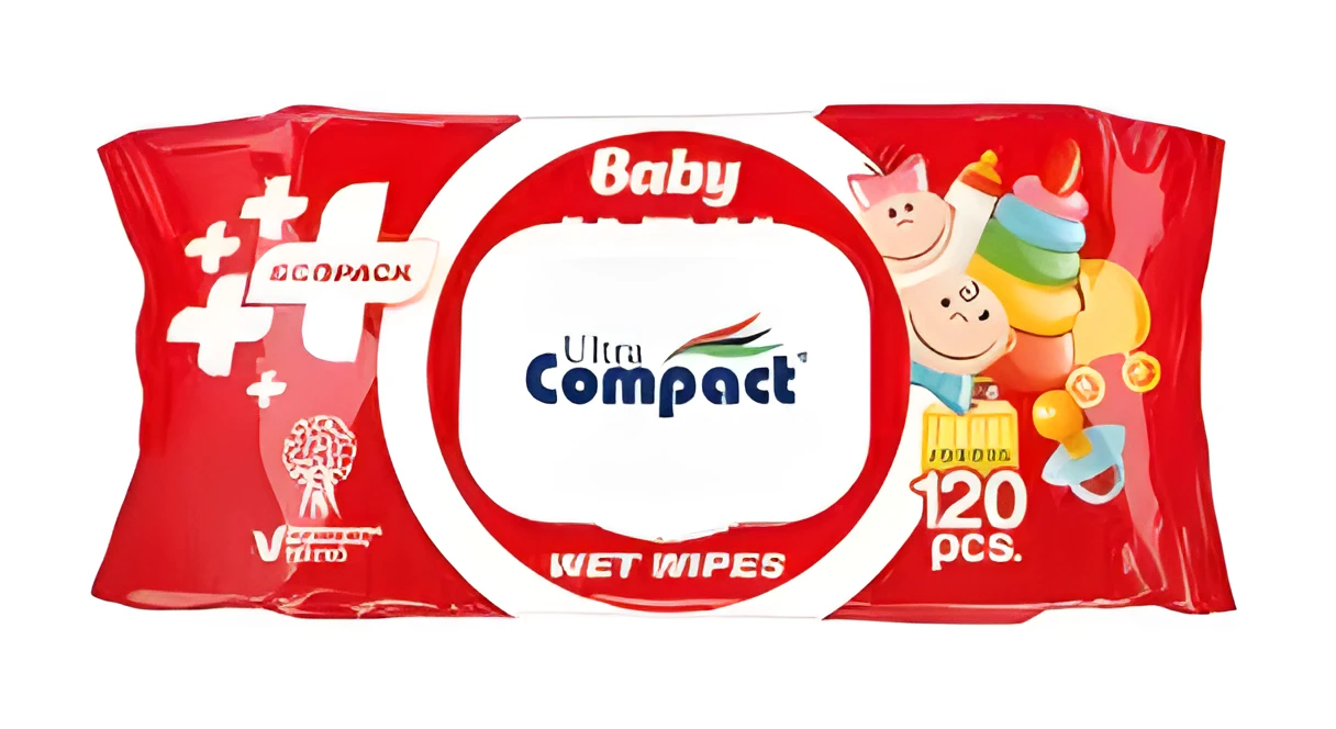 Ultra Compact Волога серветка дитяча ECOPACK 120шт з клапаном