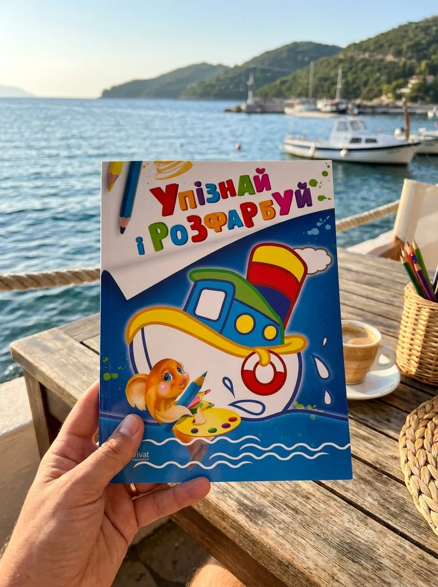 Упізнай і розфарбуй. Кораблик і рибка — Розмальовки для дітей