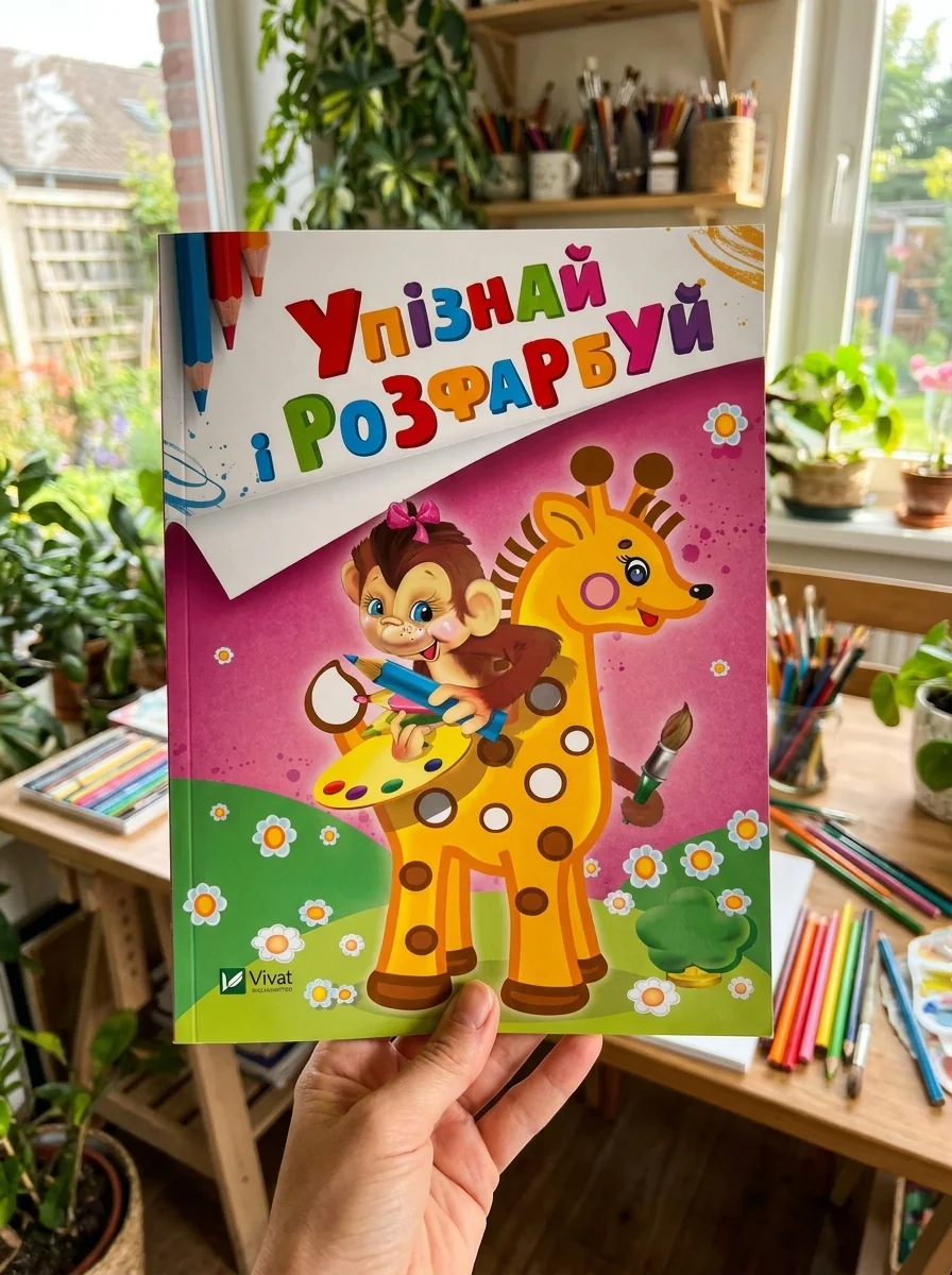 Упізнай і розфарбуй. Мавпочка і жираф — Розмальовки для дітей