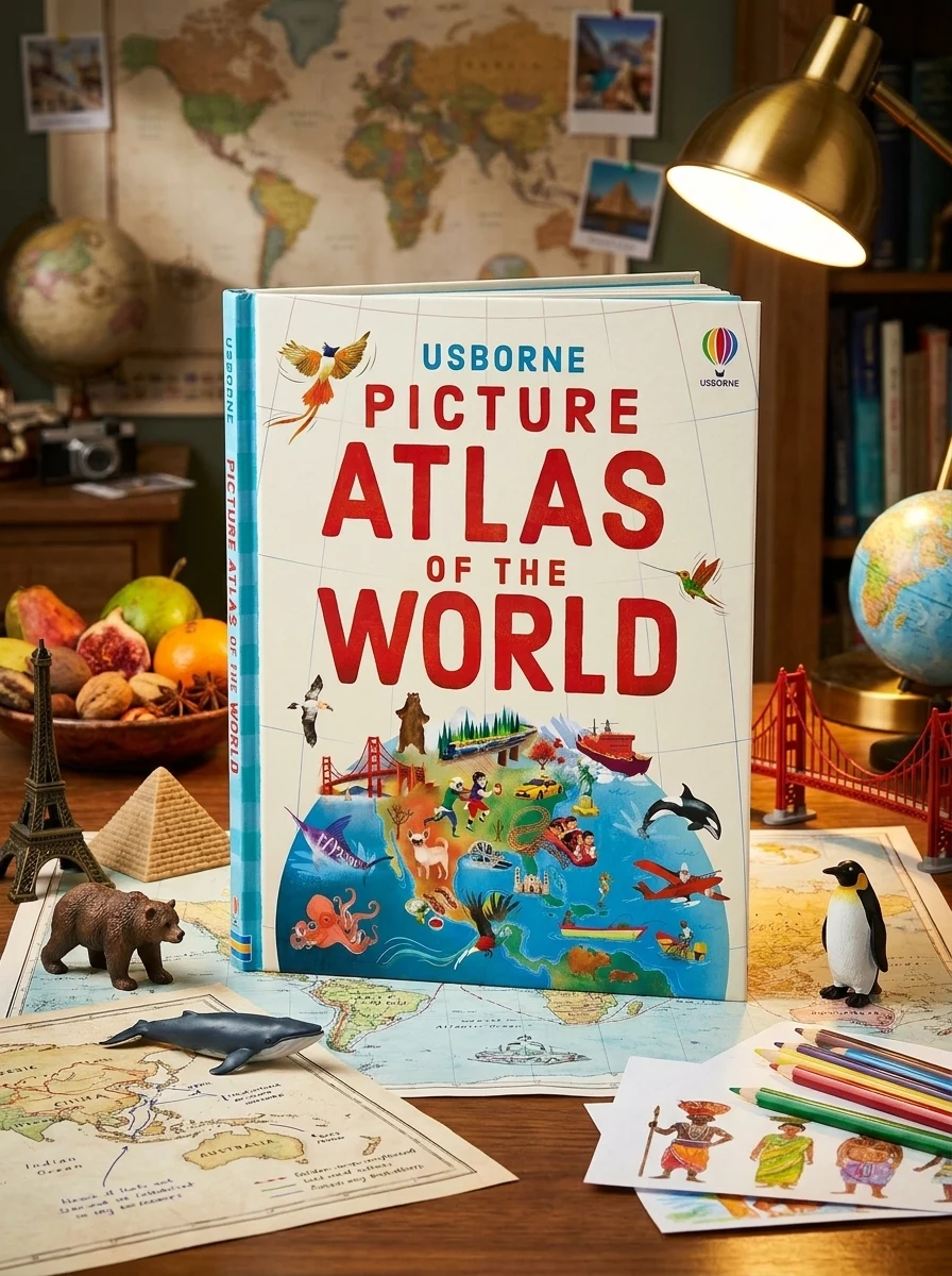Usborne Picture Atlas of the World — Том Мамбрей, обкладинка