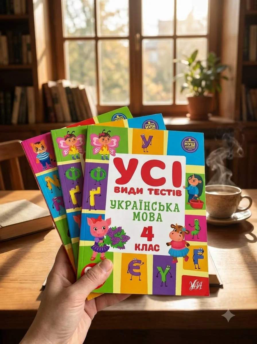 Усі види тестів 4 клас. Комплект із 3 шт: Математика, Українська мова, Англійська мова — Ліннікова Л., обкладинка