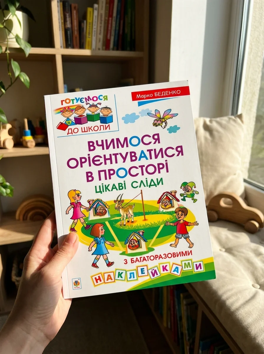 Вчимося орієнтуватися в просторі. Цікаві сліди з багаторазовими наклейками — Розвивальні книги