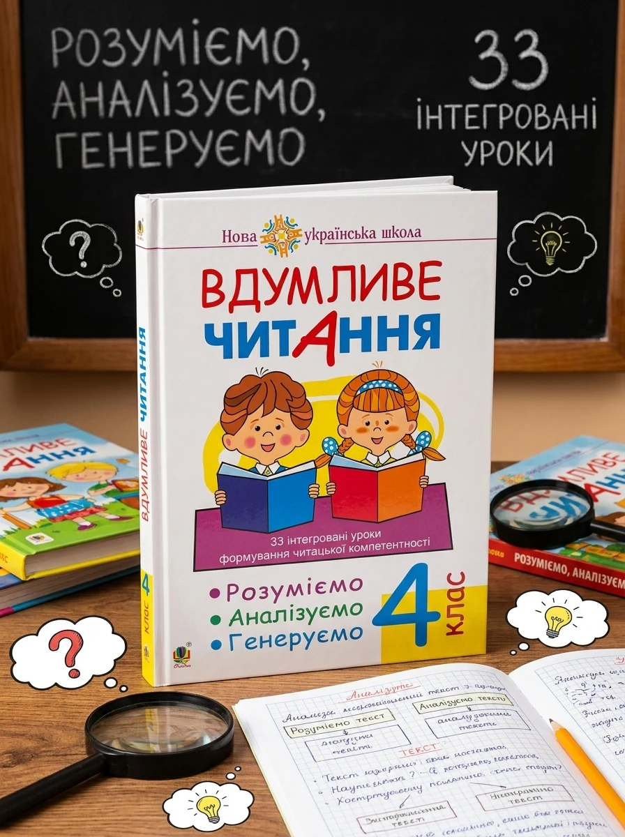 Вдумливе читання. 4 клас. 33 інтегровані уроки формування читацької компетентності. Розуміємо, аналізуємо, генеруємо — фото 2