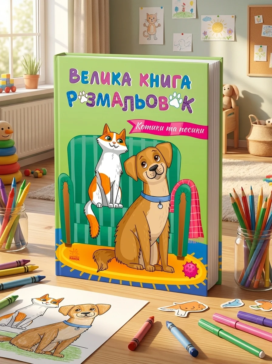 Велика книга розмальовок : Коти та собаки — фото 2