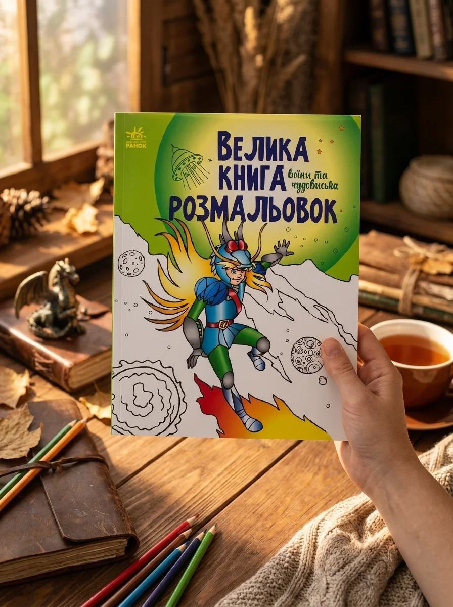 Велика книга розмальовок. Воїни та чудовиська — Розмальовки для дітей